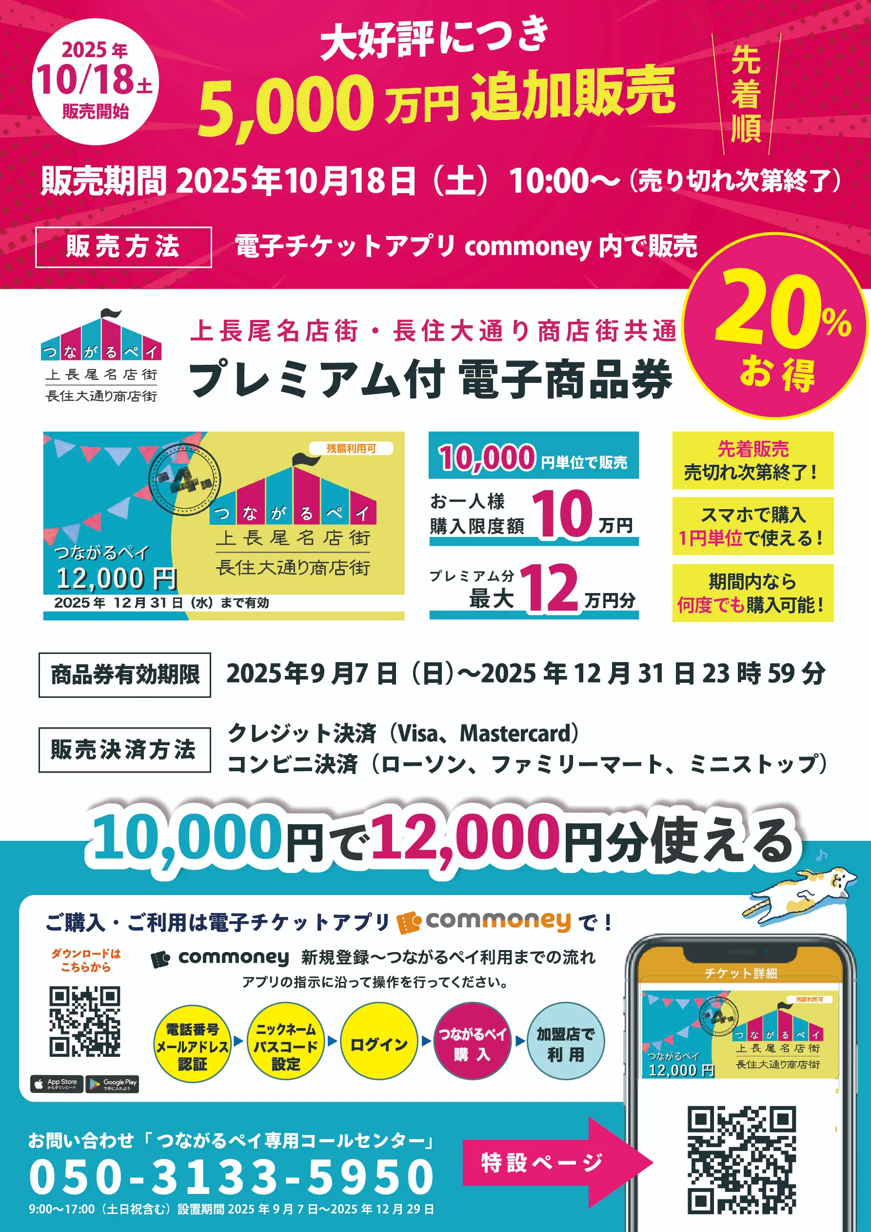 10月18日より追加販売！「プレミアム付 電子商品券」 | 長住大通り商店